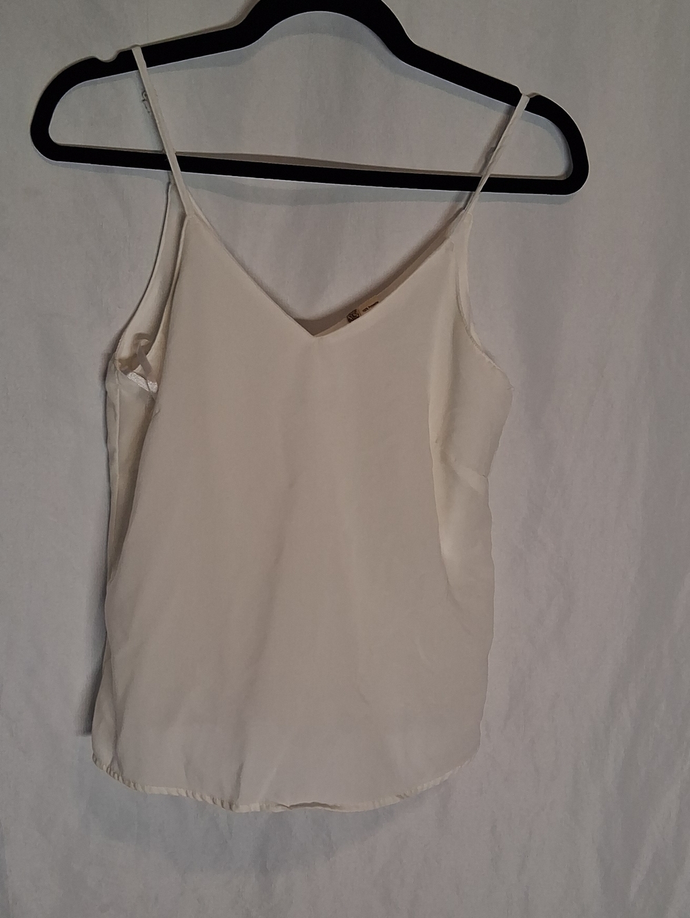 Japna Cream Satin V-Neck Camisole Tank Top XS